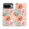 Flipové pouzdro Mobiwear - Google Pixel 9 Pro XL - MP02S Pastelové květy (Knížkové flip pouzdro, obal, kryt na mobil Google Pixel 9 Pro XL - MP02S Pastelové květy, materiál Umělá kůže + TPU - ochrana
