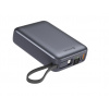 Swissten powerbanka 20000 mAh, 22.5W, USB-C + Lightning káble, čierna