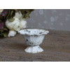 Chic Antique Krémová antik plechová mištička na nohe Fanio - Ø 9*5 cm - Chic Antique