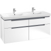 VILLEROY & BOCH Subway 2.0 závesná skrinka pod dvojumývadlo, 4 zásuvky, 1287 x 449 x 590 mm, White Matt, A91710MS