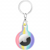 AppleKing ochranný silikónový obal s kľúčenkou pre AirTag - pastelový dúhový - možnosť vrátiť tovar ZADARMO do 30tich dní