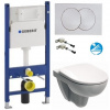 Geberit SET Duofix BasicDELTA 111.153.00.1+WCzávesn Selnova Rimless Oblé+sedSC+Delta20Biel 111.153.00.1NOVAPROObleBiela