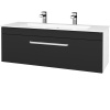 Dreja Umývadlová skrinka ASTON SZZ 120 - N01 Biela lesk / Úchytka T01 / N03 Graphite