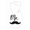 Nepremokavý podbradník Mr., 24 x 27 cm - bielo/čierny, Baby Nellys Baby Nellys 8596309387314