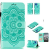Peňaženkové kožené puzdro MANDALA na Motorola Moto G 5G Plus - Zelená
