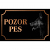 Nemecký ovčiak - Kovová tabuľka POZOR PES
