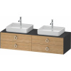 DURAVIT White Tulip závesná skrinka pod dve umývadlá na dosku, 4 zásuvky, 1600 x 550 x 408 mm, dub prírodný masív/grafit matný, WT4996BH5580000