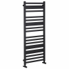 CERANO - Kúpeľňový radiátor Enrico - bočné pripojenie - 559W - čierna matná - 1210x550 mm