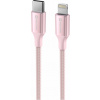 DÁTOVÝ KÁBEL SWISSTEN TEXTILE II USB-C / LIGHTNING 1,5 M RUŽOVÝ
