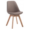 Design-Shop Stolička Borne V2 - látka, drevené nohy natura - Sivo-hnedá (Taupe)