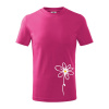 Kopretina - dole na výšku - Tričko detské bavlnené - 104-110cm / 3-4 roky ( Malinová )