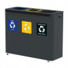 Stanica na triedenie odpadu EKO STAR STATION 3x60L - tmavo sivá