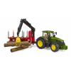 Bruder 3154 traktor John Deere 7R 350 se zadním přívěsem a 4 kládami