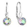 PAVONA Strieborné náušnice visiace s krištáľmi Swarovski zelené okrúhle 31112.5