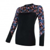 Tričko Sensor Merino Impress - Dámske dl. rukáv Black / Floral L
