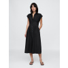 GAP Košeľové popelínové midi šaty Čierna XS