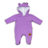 Baby Nellys Dojčenský teplákový overal s kapucňou - fialový, veľ. 68