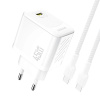 AppleMix DUDAO A28C 45W GaN sieťová nabíjačka + kábel USB-C - biela