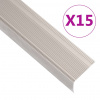 vidaXL Schodové lišty v tvare L 15 ks hliník 90 cm champagne 146753