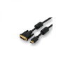 Video kábel DVI (18+1) samec - HDMI samec, 2m, pozlatené konektory, čierny, Logo blister