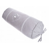 Vankúš - Šedý valcový vankúš so srdcom a čipkou 46 cm (Šedý valcový vankúš so srdcom a čipkou 46 cm)