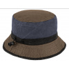 Fiebig - Headwear since 1903 Voľnočasový legendárny bucket hat od Fiebig 1903 - hnedomodrý - vypraná bavlna Veľkosť: 56 cm