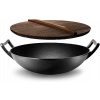 Nutrichef Železný wok s drevenou pokrievkou, objem 5,8 l - vhodný na indukciu