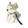 Plyšový pes husky sediaci s vodítkom 28 cm ECO-FRIENDLY