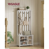 VASAGLE Predsieňová stena Vintage 81 x 180 x 35 cm biele drevo