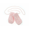 BABY NELLYS Zimné pletené dojčenské rukavičky so vzorom - sv. ružové, veľ. 56/68 Baby Nellys