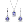 Set halo šperkov z bieleho zlata s tanzanitmi a diamantmi KLENOTA S0529762