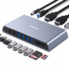 BENFEI USB-C HUB 12v1: HDMI, USB 3.0, SD/TF čítačka, Ethernet a audio (sivá)