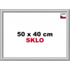 BFHM Plastový rám na puzzle 50x40 - strieborný