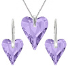 Set srdce swarovski elements CRAZY fialový TANZANITE 12mm