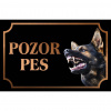 Nemecký ovčiak - Kovová tabuľka POZOR PES