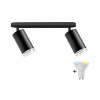 Polux | LED RGBW Stmievateľné kúpeľňové bodové svietidlo TURYN 2xGU10/6,5W/230V IP44 čierne | LEDSA1914