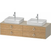 DURAVIT White Tulip závesná skrinka pod dve umývadlá na dosku, 4 zásuvky, 1600 x 550 x 408 mm, dub prírodný masív/taupe matná, WT4996BH5600000