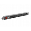 NAPÁJACIA LIŠTA RACK 19 10A 10X IEC C13 2 m LANBERG C14 ČIERNA