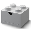 LEGO® stolný box 4 so zásuvkou šedá 158 x 158 x 113 mm