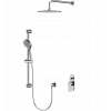 Cersanit City, podomietková sprchová sada s dažďovou a 3-funkčnou ručnou sprchou B255, chrómová, S952-014