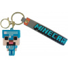 Bagito Minecraft Diamantový Steve s pútkom a karabínou – Detská kľúčenka