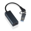 Interlook JC-WK03-GRAY | Ethernetová sieťová karta USB 3.0 | Adaptér 2v1 | USB-C adaptér