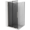 Mexen Velar, sprchová zástena s posuvnými dverami Walk-in 120 x 200 cm, 8mm šedé sklo, brúsená oceľ, 871-120-000-43-97