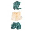 Oblečky pre bábiky, tunika, kraťasky, šatka, Alimi, zelená/smotanová