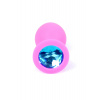 Plug-šperky Ružový silikónový PLUG Medium- Light Blue Diamond