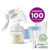 Philips AVENT Odsávačka materského mlieka manuálna + VIA 180 ml 5 ks+WW Soapberry 60ks