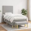 Box spring postel s matrací světle šedá 90x190 cm textil Šedá 3137037