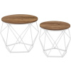 SONGMICS Sada 2 ks odkladacích stolíkov Vasagle Elezi hnedá/biela