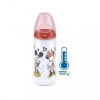 Dojčenská fľaša na učenie NUK Disney Mickey s kontrolou teploty 300 ml červená