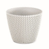 kvetináč 13cm DSP130W-S449W ECO SPLOFY biely plastový PROSPERPLAST
